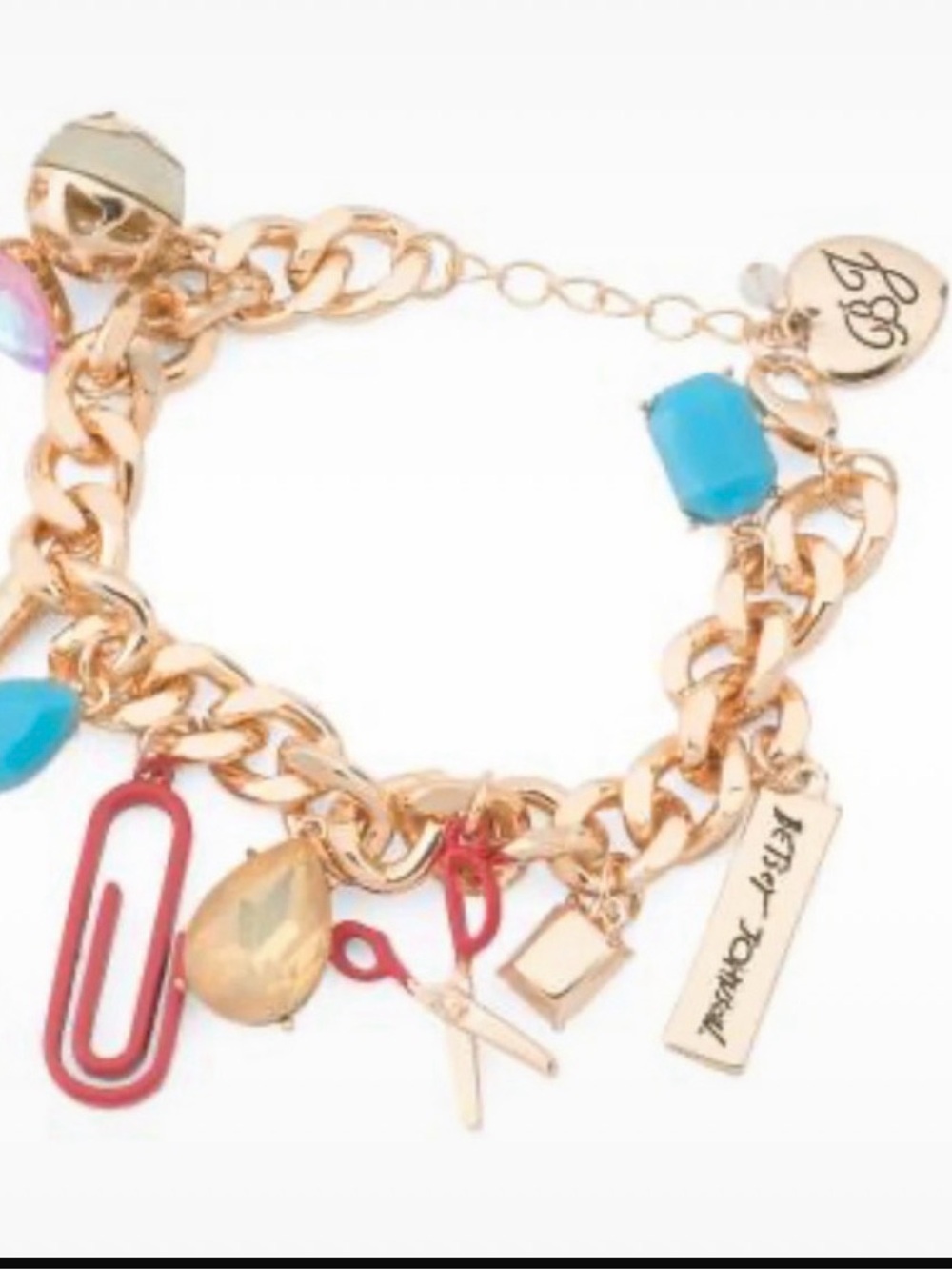 Betsey Johnson Gold-Tone School Multicharm Bracelet